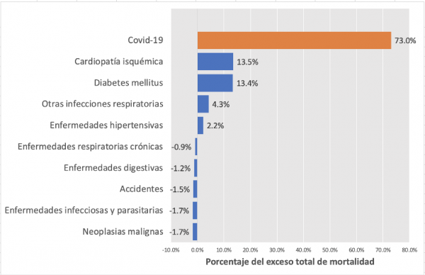 causas de exceso de mortalidad durante la pandemia de Covid-19